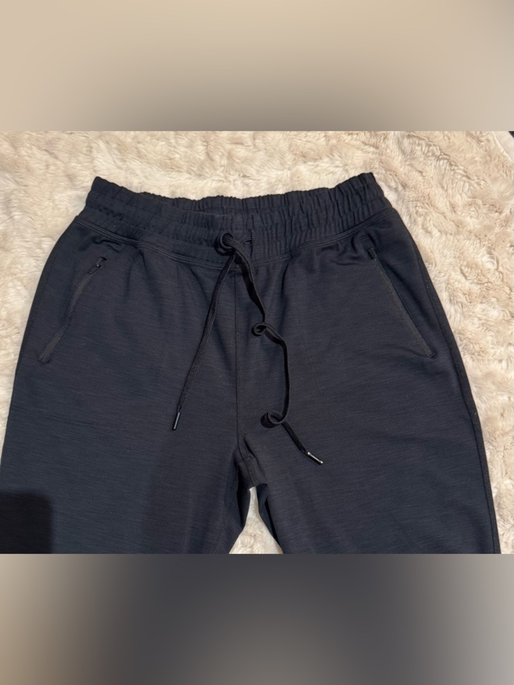 Beyond Yoga Blue Ribbed Waistband Yoga Pants